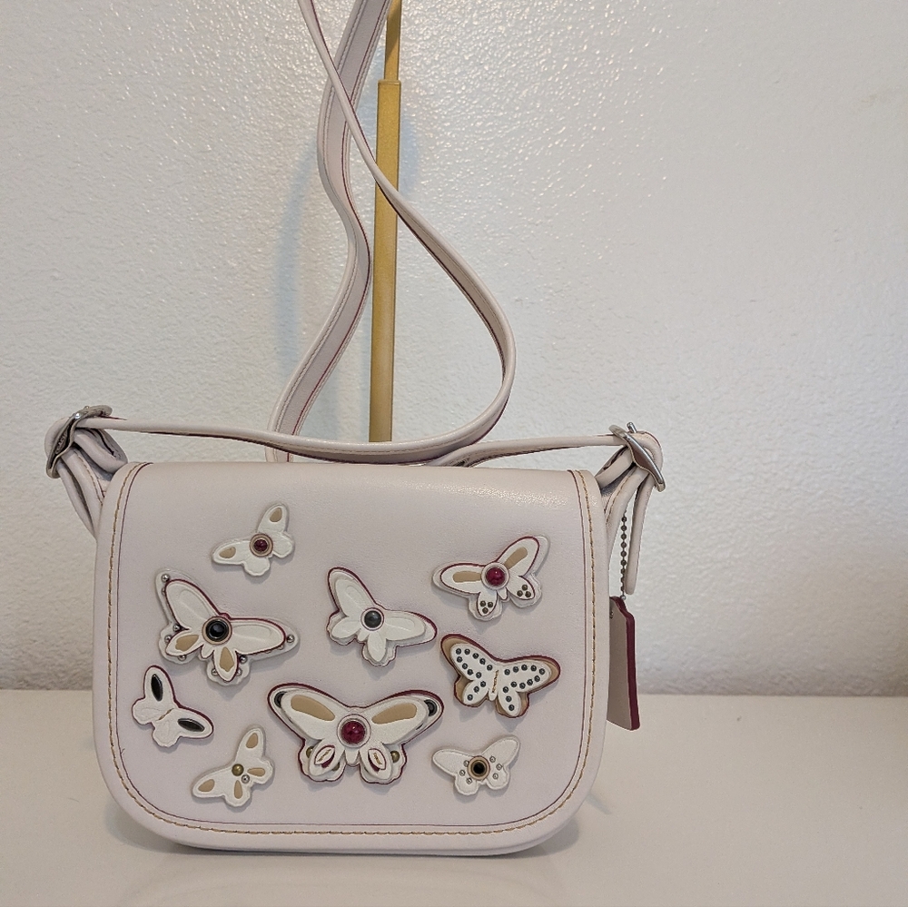 Coach Small Saddle Bag Butterfly Cream EUC